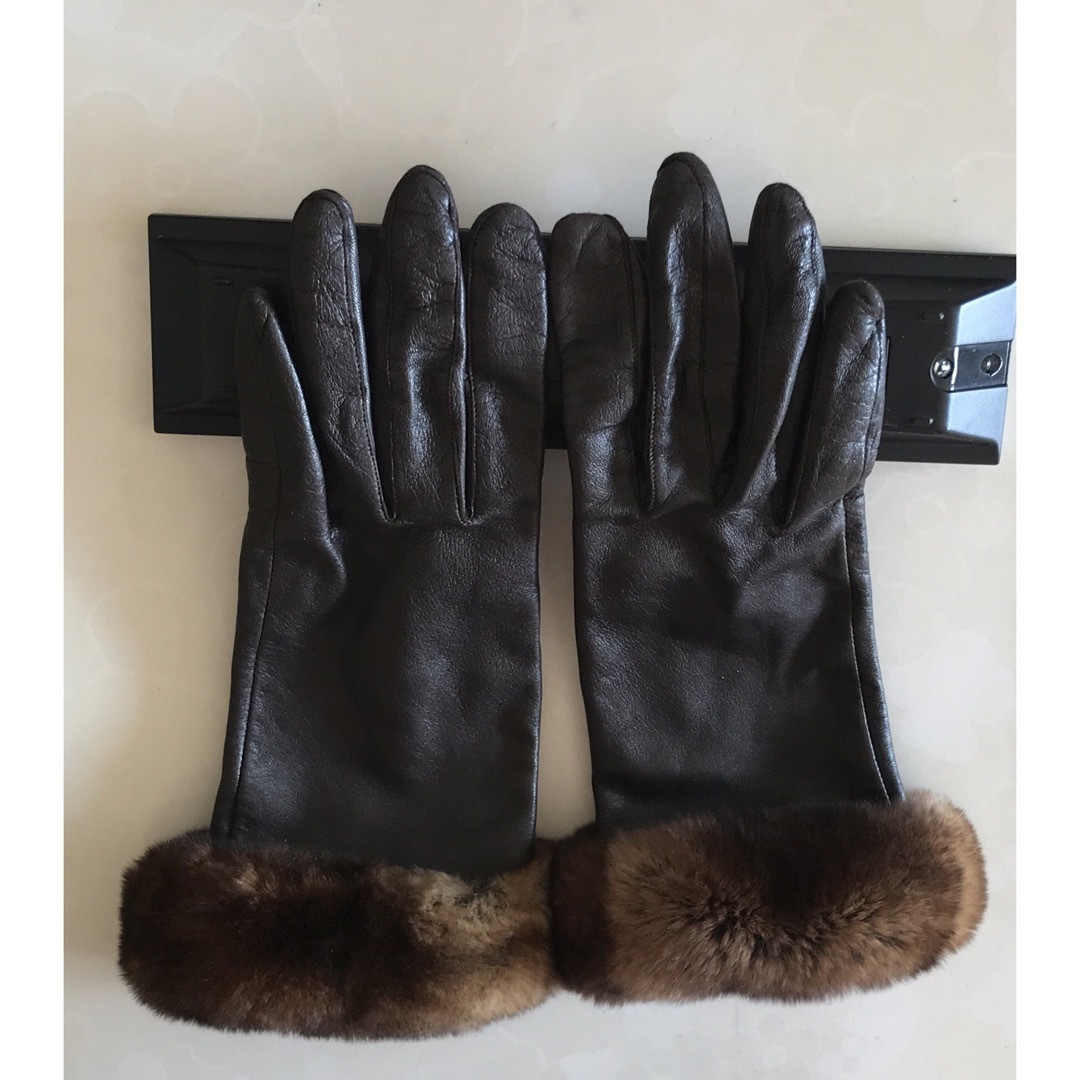 レディース革手袋ファー付き レディースのファッション小物(手袋)の商品写真