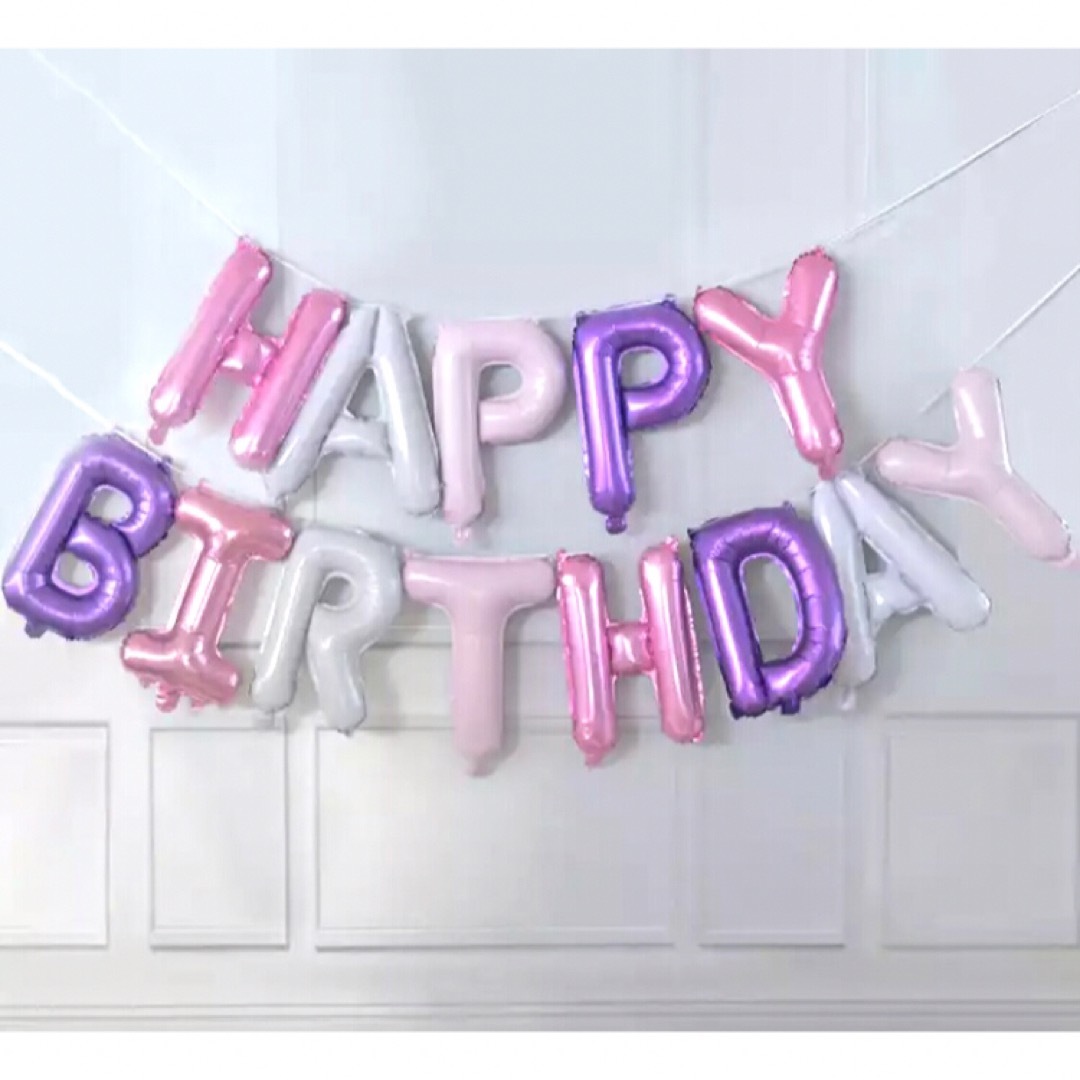 3歳 女の子 誕生日バルーンセット プリンセス 数字  パープル 紫 バースデー キッズ/ベビー/マタニティのメモリアル/セレモニー用品(その他)の商品写真
