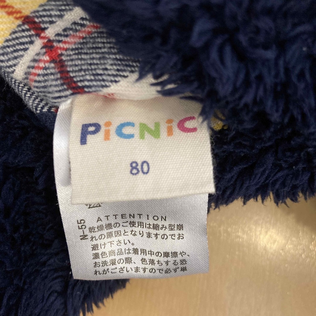 PICNIC MARKET(ピクニックマーケット)のピクニック　ボアアウター　リバーシブル　80 キッズ/ベビー/マタニティのベビー服(~85cm)(ジャケット/コート)の商品写真