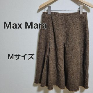 マックスマーラ(Max Mara)のMax Mara マックスマーラ ツイードスカート ウール地 Mサイズ(ひざ丈スカート)