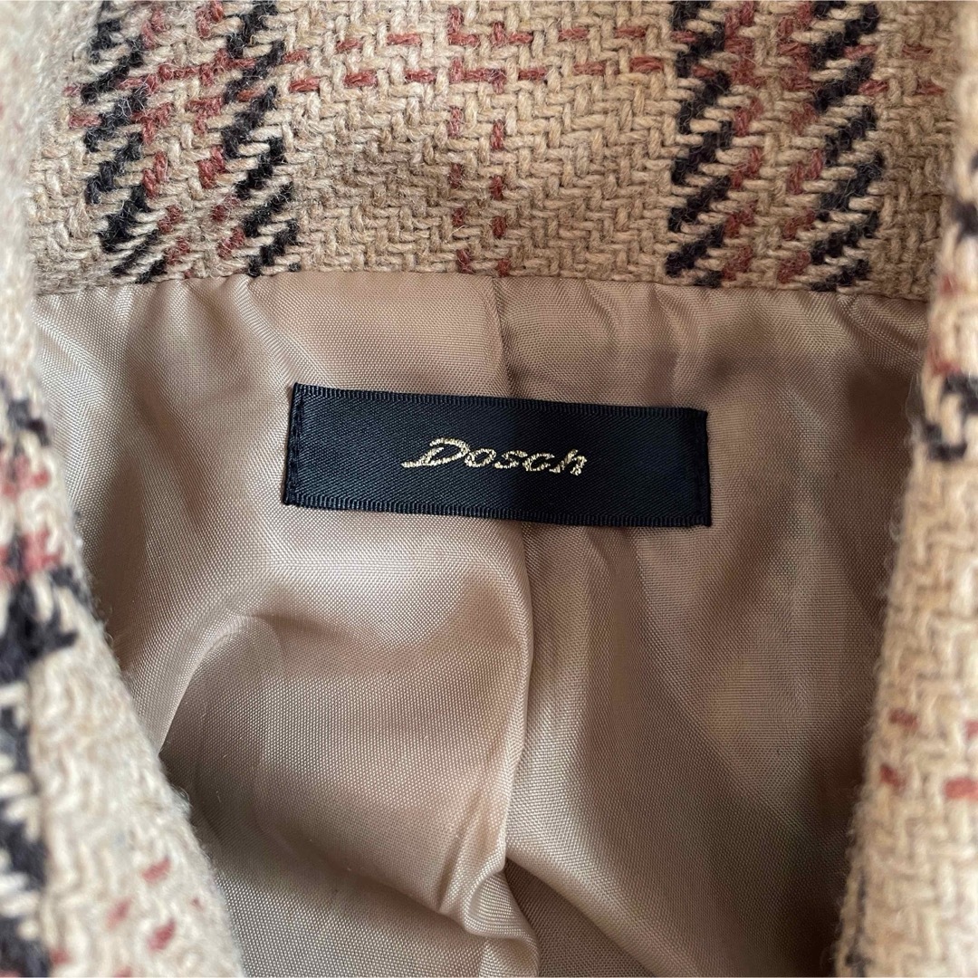 Pコート Mサイズ チェック アウター ブラウン 茶色 レディースのジャケット/アウター(ピーコート)の商品写真
