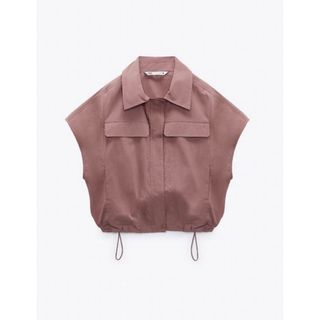 ザラ(ZARA)の【最終SALE】新品ZARAトップス パラシュートブラウス ベスト ブルゾン(シャツ/ブラウス(半袖/袖なし))