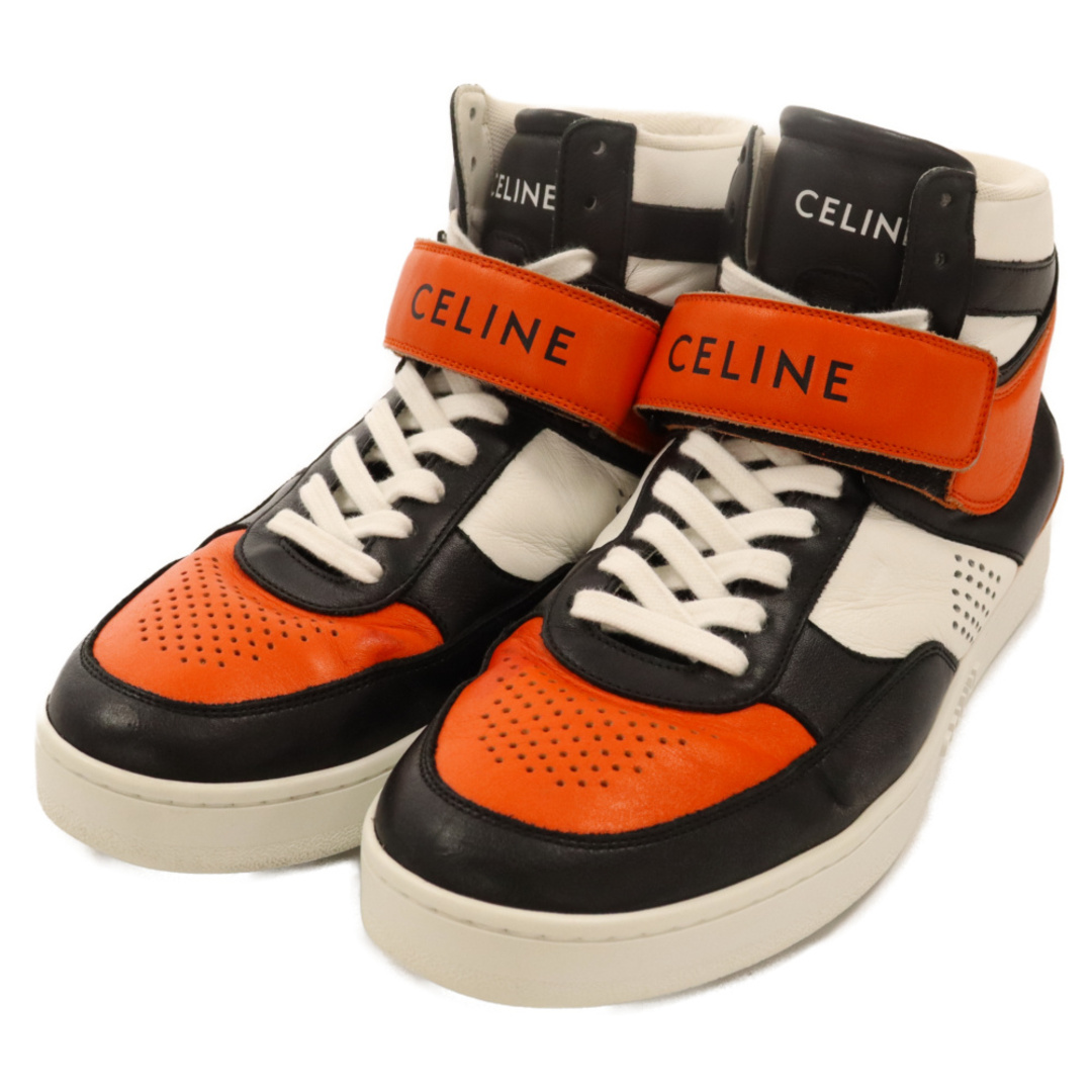 celine(セリーヌ)のCELINE セリーヌ CT03 ベルクロストラップ レザー ハイカットスニーカー RM0521 ブラック/オレンジ メンズの靴/シューズ(スニーカー)の商品写真