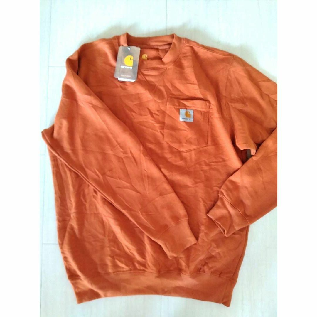 carhartt(カーハート)の【carhartt】スウェット　タグ付き新品☆　オレンジ系　М メンズのトップス(スウェット)の商品写真