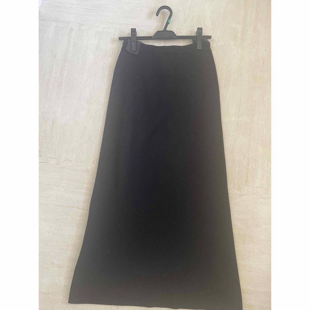 Whim Gazette(ウィムガゼット)のウィムガゼット　セッケツニットスカート　ブラック レディースのスカート(ロングスカート)の商品写真