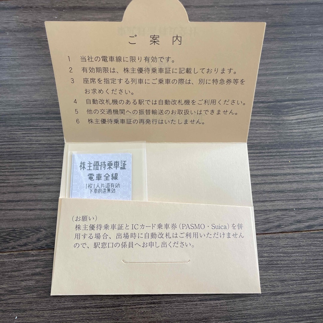 東武鉄道　株主優待乗車券 チケットの乗車券/交通券(鉄道乗車券)の商品写真