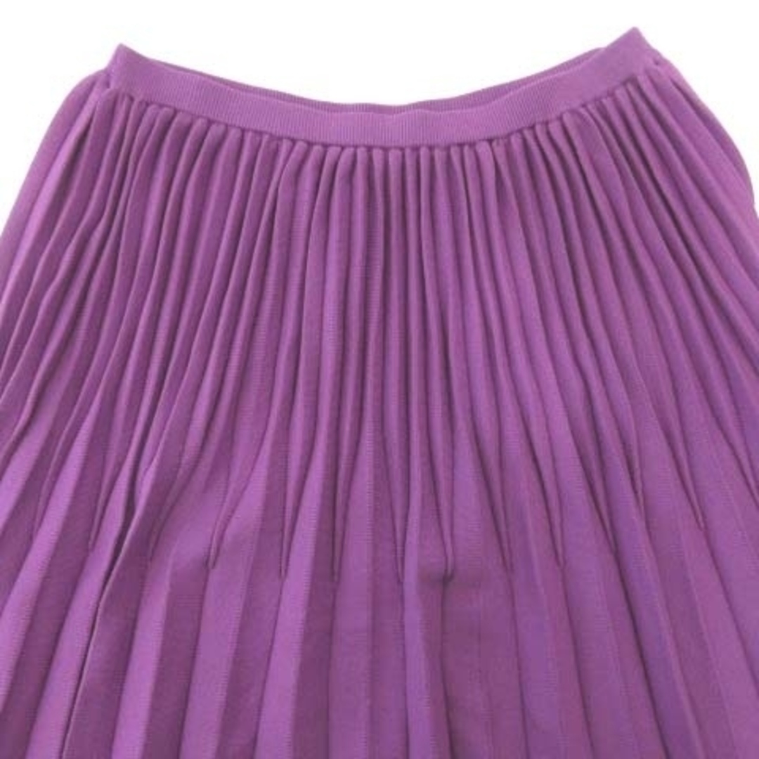 Drawer(ドゥロワー)のドゥロワー 18Gプリーツニット フレア スカート ロング IBO45 約L 紫 レディースのスカート(ロングスカート)の商品写真