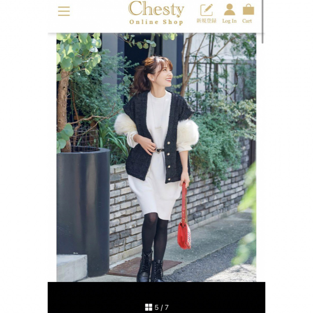 Chesty(チェスティ)の限定値下　新品　chesty Missadora  ファーニットワンピース レディースのワンピース(ひざ丈ワンピース)の商品写真