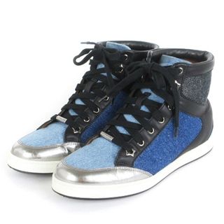 ジミーチュウ(JIMMY CHOO)のジミーチュウ スニーカー デニム ハイカット 青 36 23cm相当 ■GY14(スニーカー)