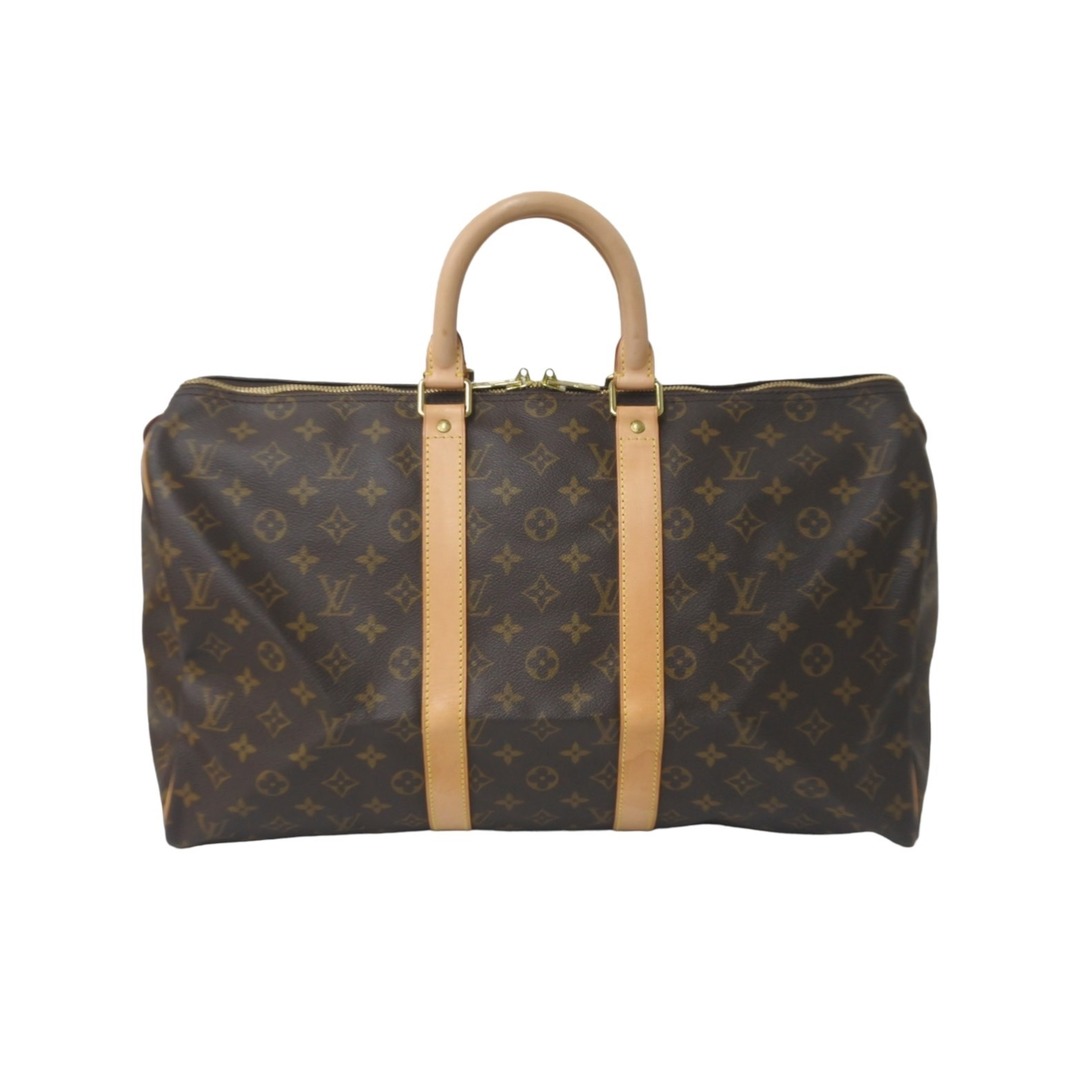 約30cm表記サイズLOUIS VUITTON ルイヴィトン ボストンバッグ キーポル45 モノグラム M41428 ブラウン ゴールド金具 美品  57965