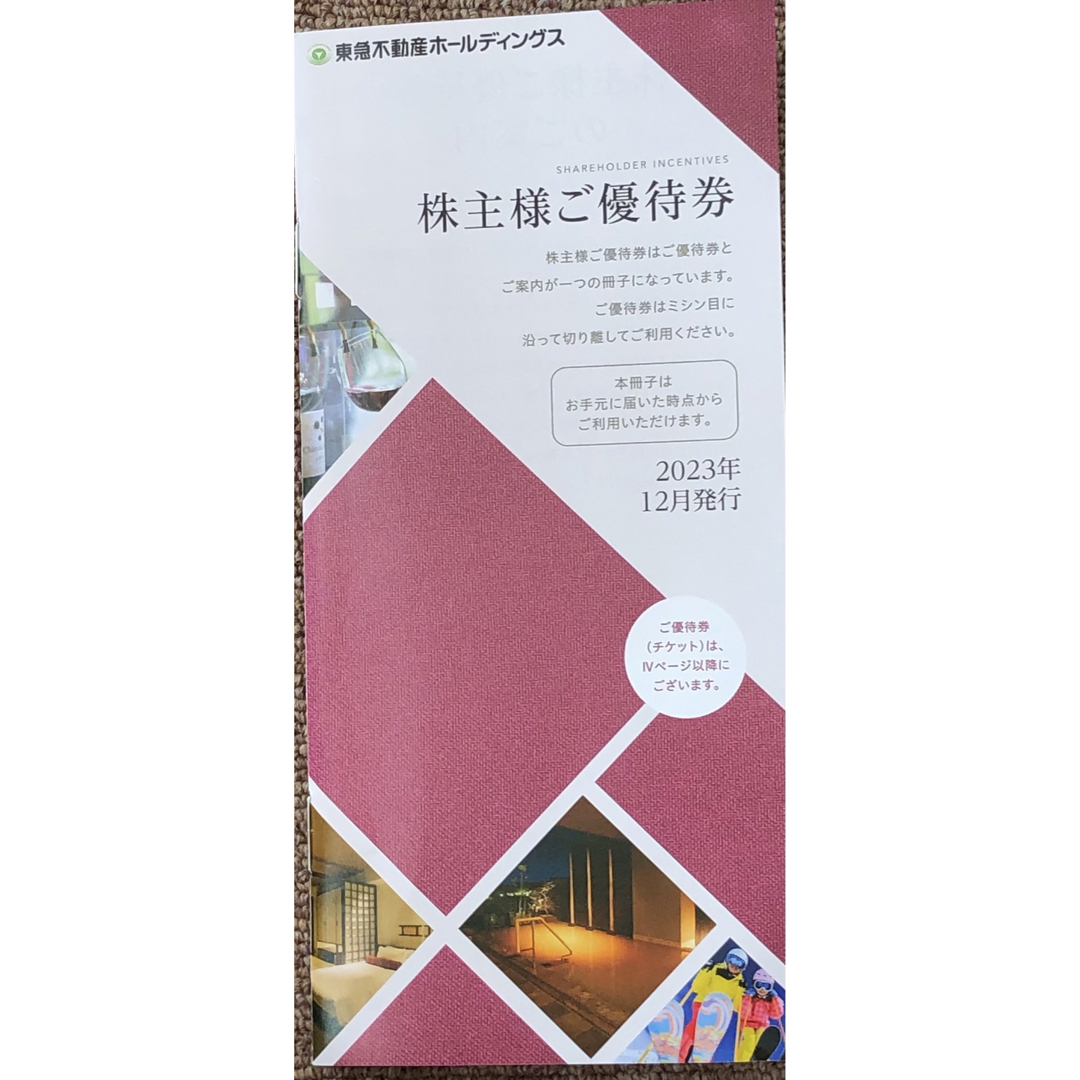 東急不動産100株優待　最新 チケットの優待券/割引券(宿泊券)の商品写真