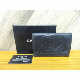 シャネル(CHANEL)のK三016/ シャネル ココマーク レザー 財布 ブラック 箱付(財布)