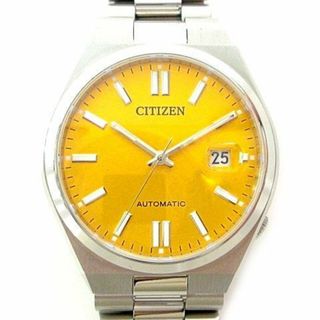 シチズン(CITIZEN)のシチズン TSUYOSA 腕時計 オートマ カレンダー 裏スケ イエロー文字盤(腕時計(アナログ))