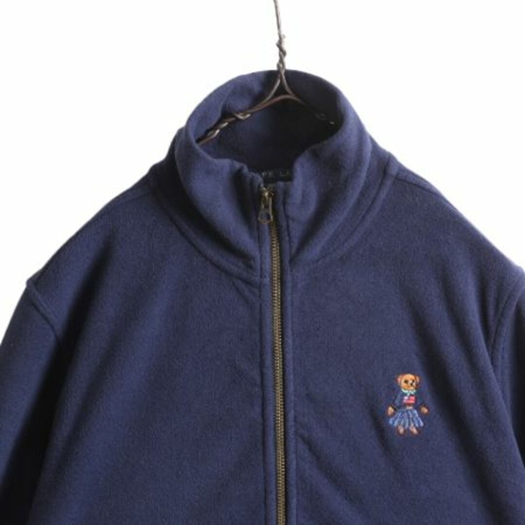 Ralph Lauren(ラルフローレン)のポロベア ラルフローレン フリース ジャケット レディース XL 古着 POLO ジャンパー ポロ ブルゾン フルジップ キャラクター 大きいサイズ レディースのジャケット/アウター(ブルゾン)の商品写真