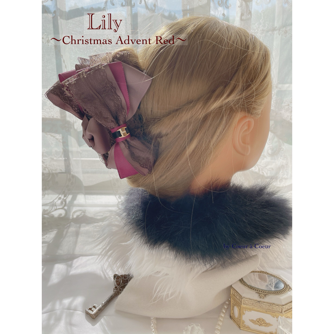 Lily  〜Christmas Advent Red〜 レディースのヘアアクセサリー(バレッタ/ヘアクリップ)の商品写真