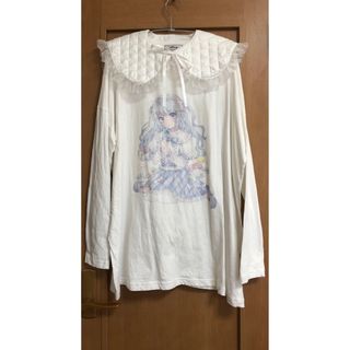 アンクルージュ(Ank Rouge)のアンクルージュ　ロング長袖Tシャツ　取り外し可能な白えり付き(シャツ/ブラウス(長袖/七分))