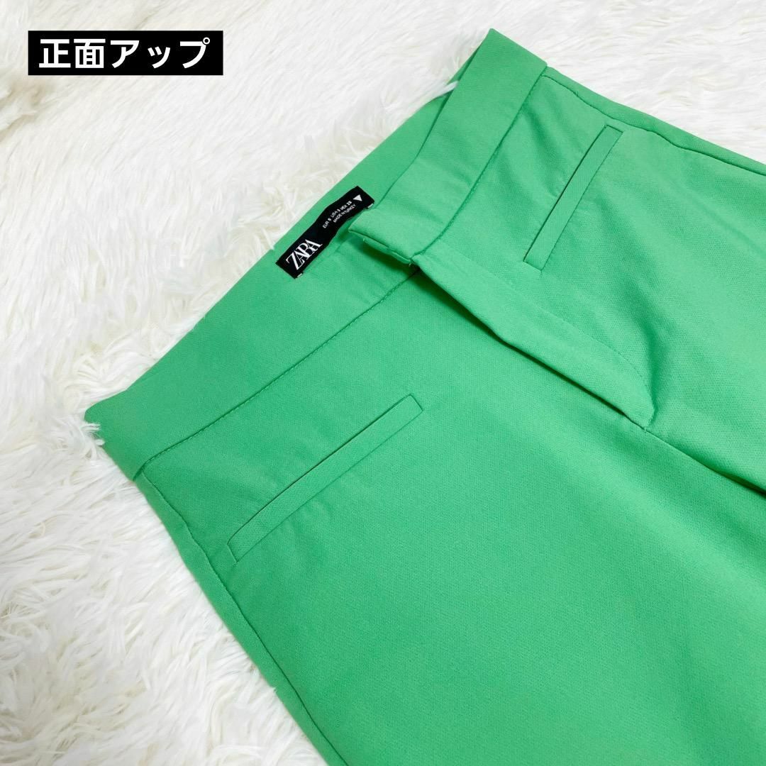 ZARA(ザラ)の❤︎主役カラー❤︎ZARA カラーパンツ グリーン セミフレアシルエット ザラ レディースのパンツ(カジュアルパンツ)の商品写真