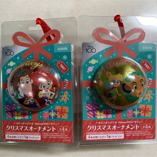 ディズニー(Disney)のキリン オリジナル ディズニー 100 クリスマスオーナメント 2点セット(ノベルティグッズ)