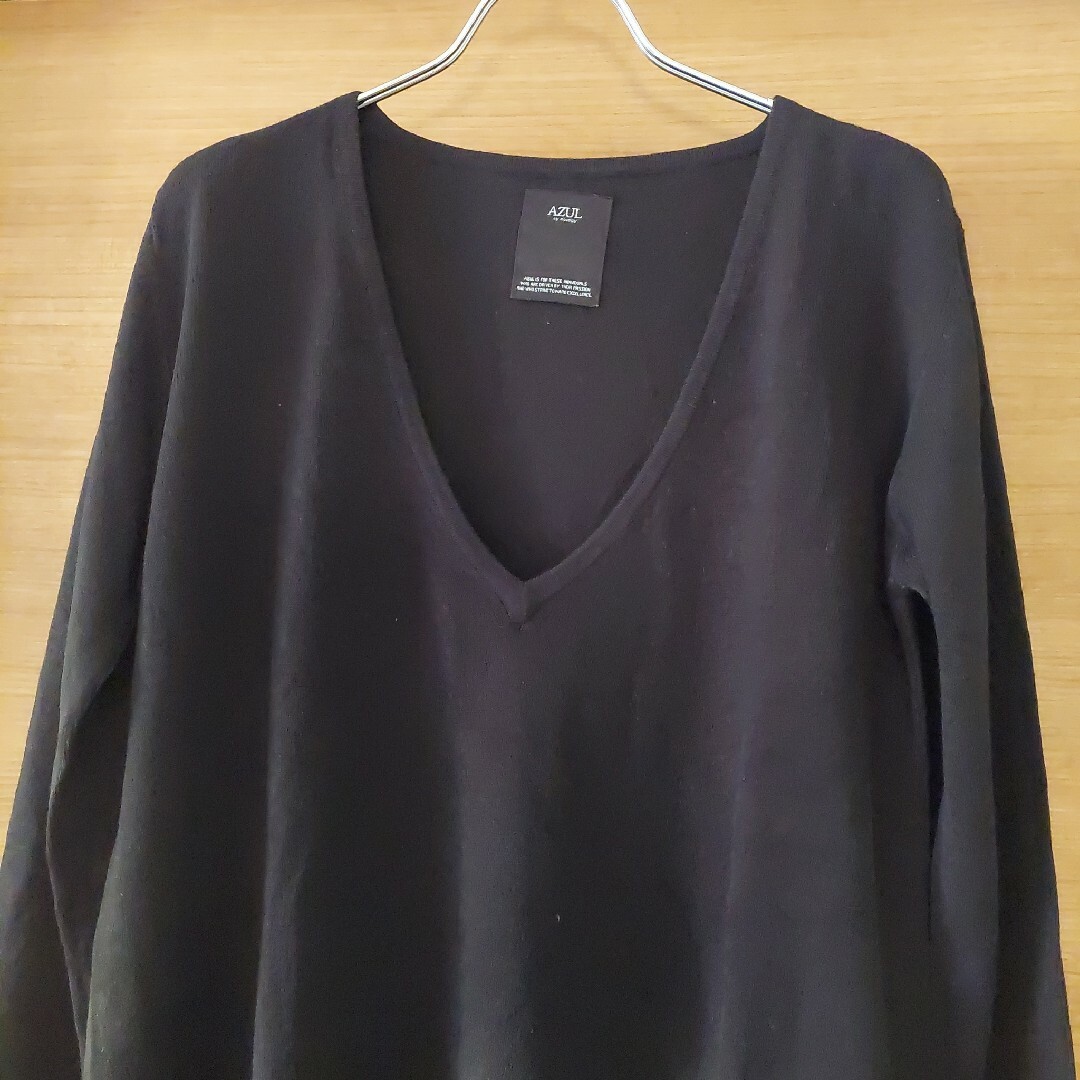 AZUL by moussy(アズールバイマウジー)の新品AZULbymoussy ニットチュニック　ミニワンピ レディースのトップス(チュニック)の商品写真