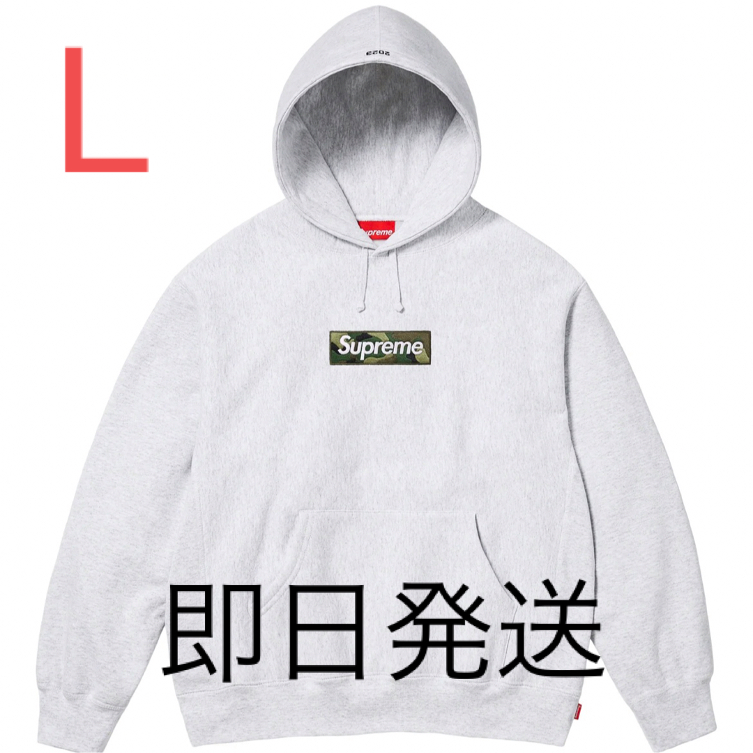 AshGreyサイズSupreme Box Logo Hooded Sweatshirt