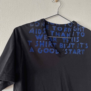 マルタンマルジェラ(Maison Martin Margiela)の美品Maison Margiela エイズT黒S(Tシャツ(半袖/袖なし))