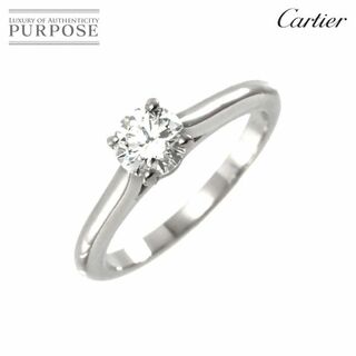 カルティエ(Cartier)のカルティエ Cartier ソリテール ダイヤ 0.38ct G/VVS1/3EX #45 リング Pt 指輪【証明書・鑑定書付き】VLP Cartier Diamond 0.38ct G/VVS1/3EX Ring Platinum Size45 3.25(US)(リング(指輪))