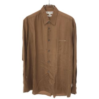 コムデギャルソン(COMME des GARCONS)のCOMME des GARCONS SHIRT コムデギャルソンシャツ 初期 ロゴプリント レーヨンレギュラーカラーシャツ ブラウン M(シャツ)