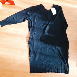 アズールバイマウジー(AZUL by moussy)の新品タグ付きAZUL膝丈ニットワンピース(ひざ丈ワンピース)