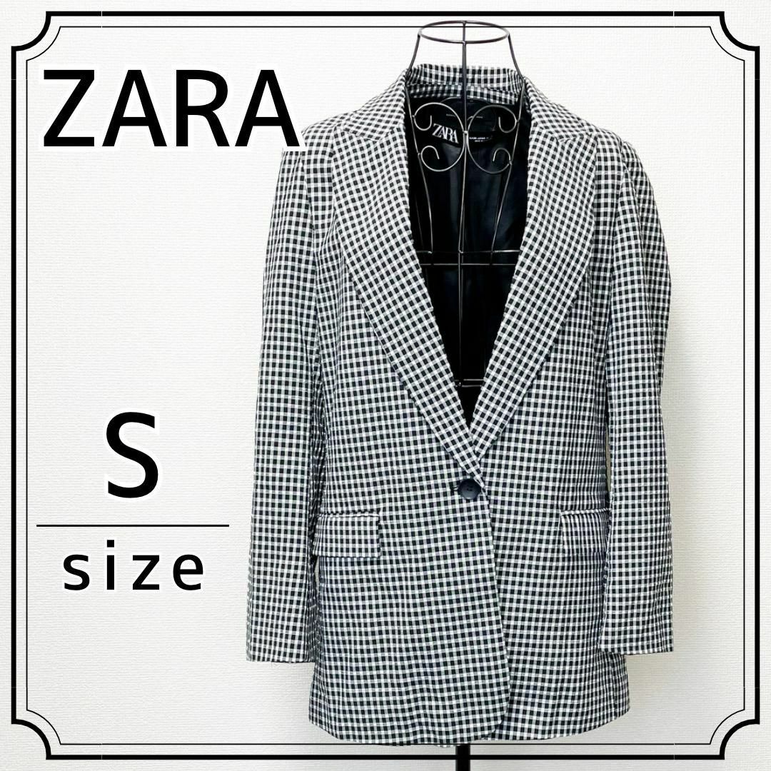 ZARA(ザラ)の⭐️主役アウター⭐️ZARA テーラードジャケット チェック柄 ストレッチ レディースのジャケット/アウター(テーラードジャケット)の商品写真