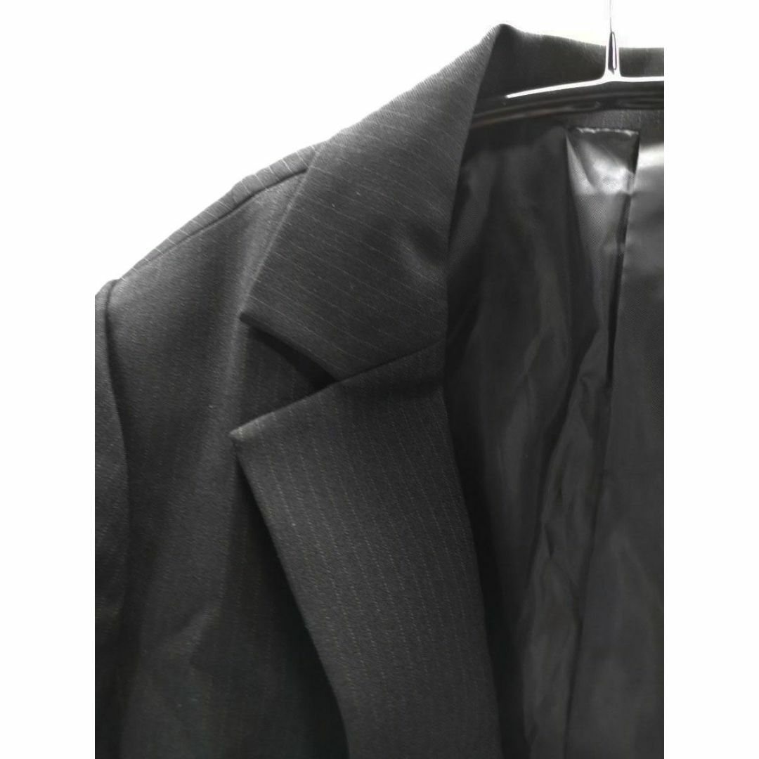 AW0517◇ 新品 ジャケット フォーマル スーツ ストライプ柄 黒 レディースのジャケット/アウター(テーラードジャケット)の商品写真