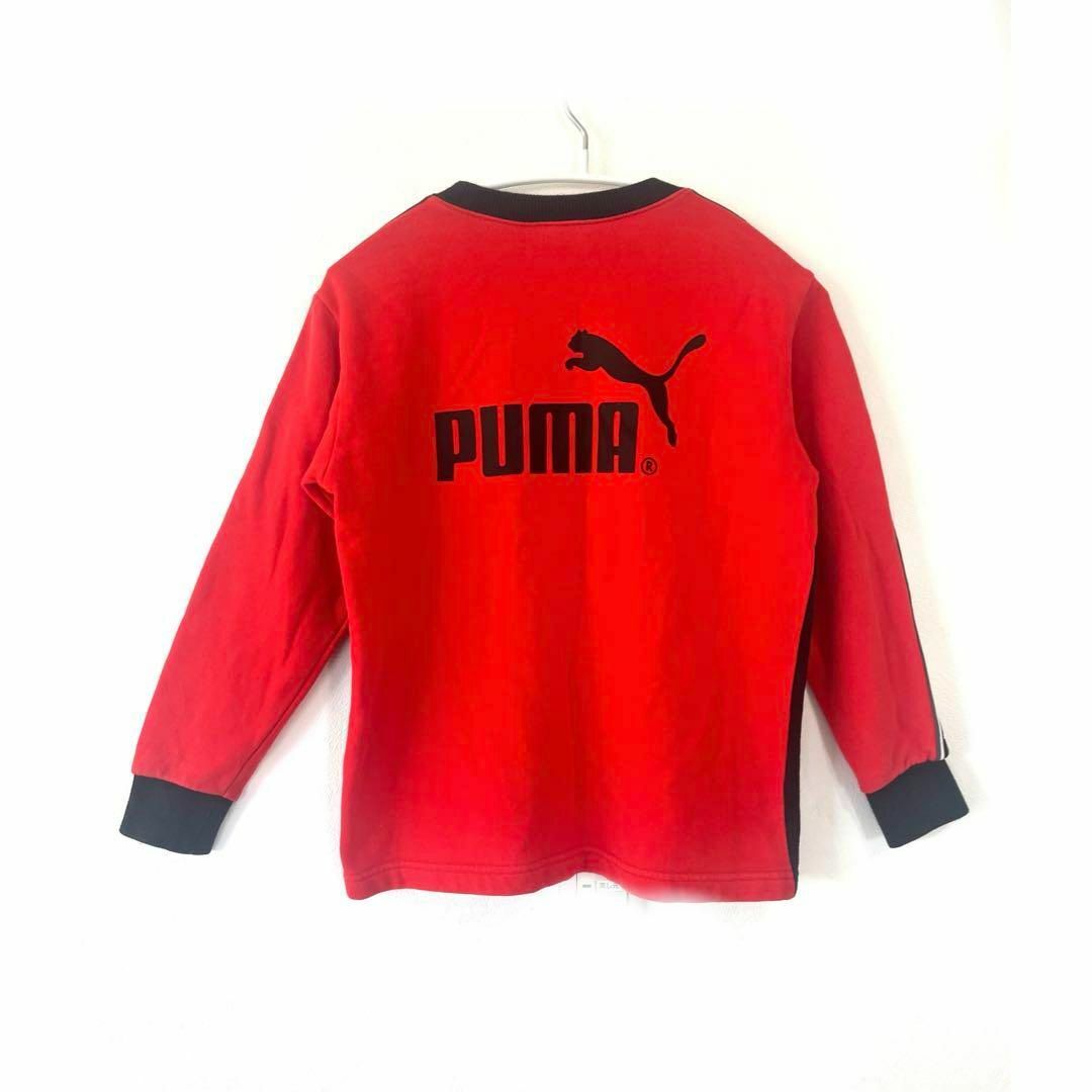 PUMA(プーマ)のPUMA 長袖 トレーナー テープロゴ 刺繍  裏起毛 赤  140cm キッズ/ベビー/マタニティのキッズ服男の子用(90cm~)(ジャケット/上着)の商品写真