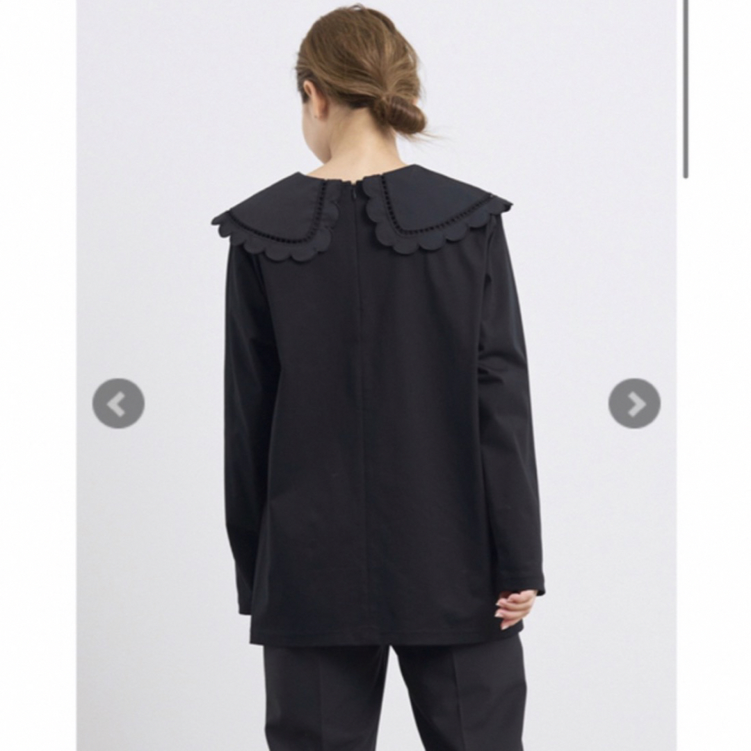 yori スカラップカラーロンtee ブラック yori スカラップカラーロンtee ブラック