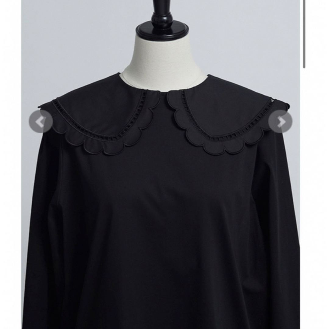 yori スカラップカラーロンtee ブラック yori スカラップカラーロンtee ブラック