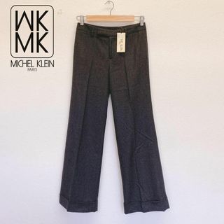 ミッシェルクラン(MICHEL KLEIN)の2642新品タグ付 ミッシェルクラン ワイド パンツ レディース ウール グレー(カジュアルパンツ)