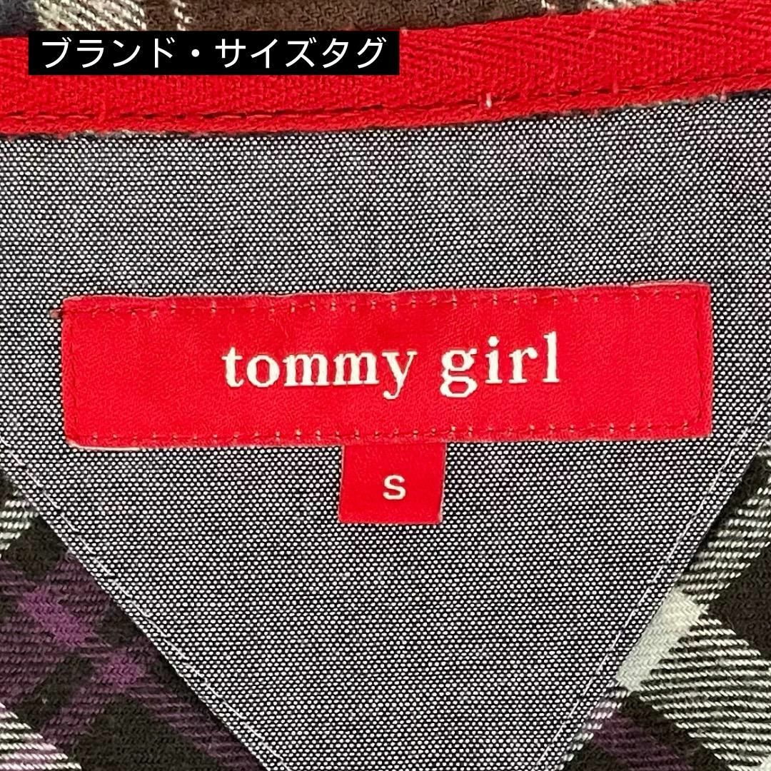 tommy girl(トミーガール)の⭐️綿100％⭐️tommy girl 紫系チェック ネルシャツ トミーガール レディースのトップス(カットソー(半袖/袖なし))の商品写真
