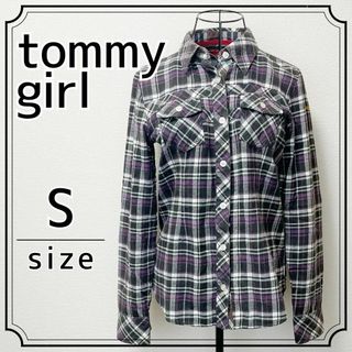 トミーガール(tommy girl)の⭐️綿100％⭐️tommy girl 紫系チェック ネルシャツ トミーガール(カットソー(半袖/袖なし))