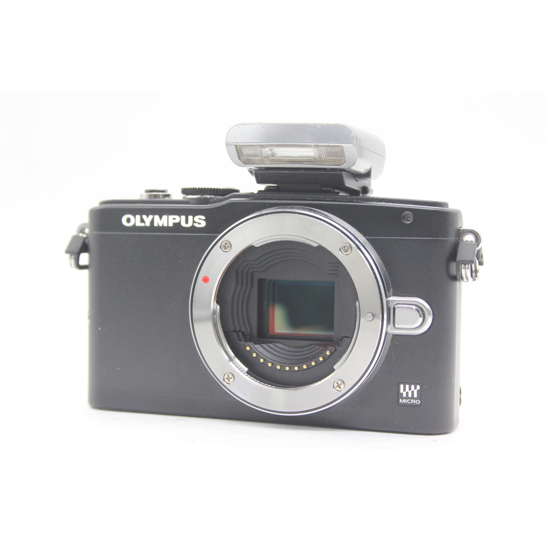 コンディション【返品保証】 オリンパス Olympus PEN Lite E-PL5 ブラック フラッシュ付き ミラーレス一眼 ボディ  s4471