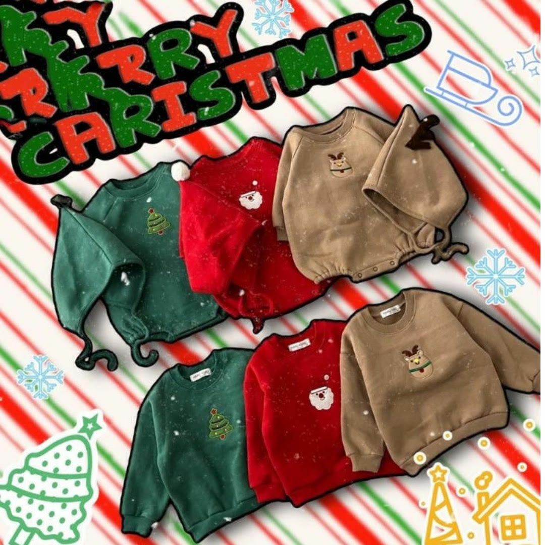 <もうすぐクリスマス♪> クリスマス コスプレ ベビー サンタ 帽子 キッズ/ベビー/マタニティのベビー服(~85cm)(ロンパース)の商品写真