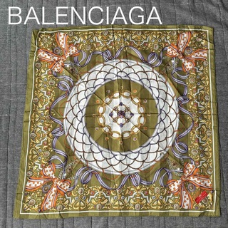 バレンシアガ(Balenciaga)の未使用 BALENCIAGA バレンシアガ スカーフ ハンカチ 水玉リボン ロゴ(ハンカチ)