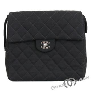 シャネル(CHANEL)のAランク【シャネル】バックパック/コットンジャージ/ブラック/シルバー金具/レディース/CHANEL【中古】(リュック/バックパック)