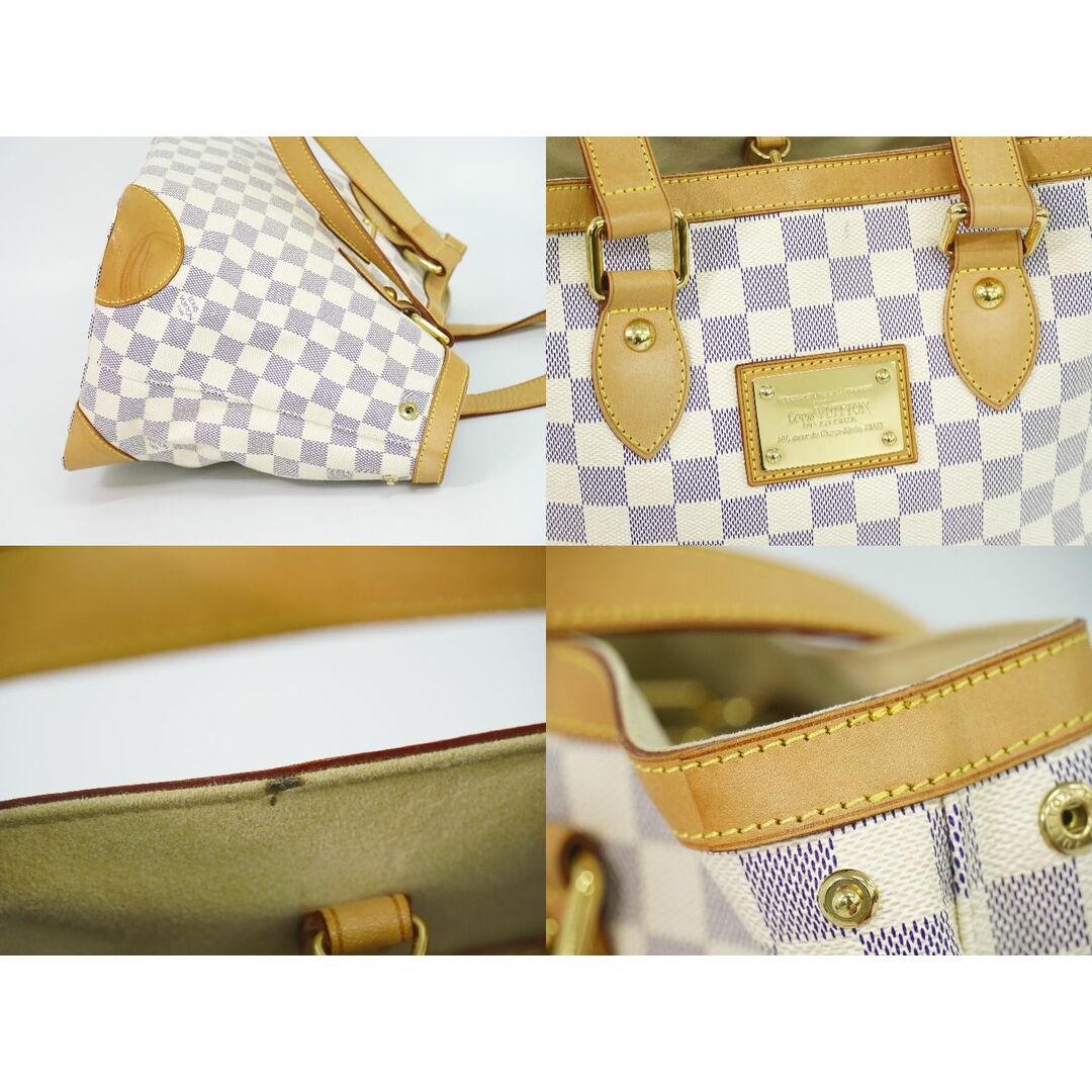 本物 ルイヴィトン LOUIS VUITTON LV ハムステッド PM ダミエ アズール トートバッグ ハンドバッグ ホワイト N51207  Hampstead ビトン バッグ 中古