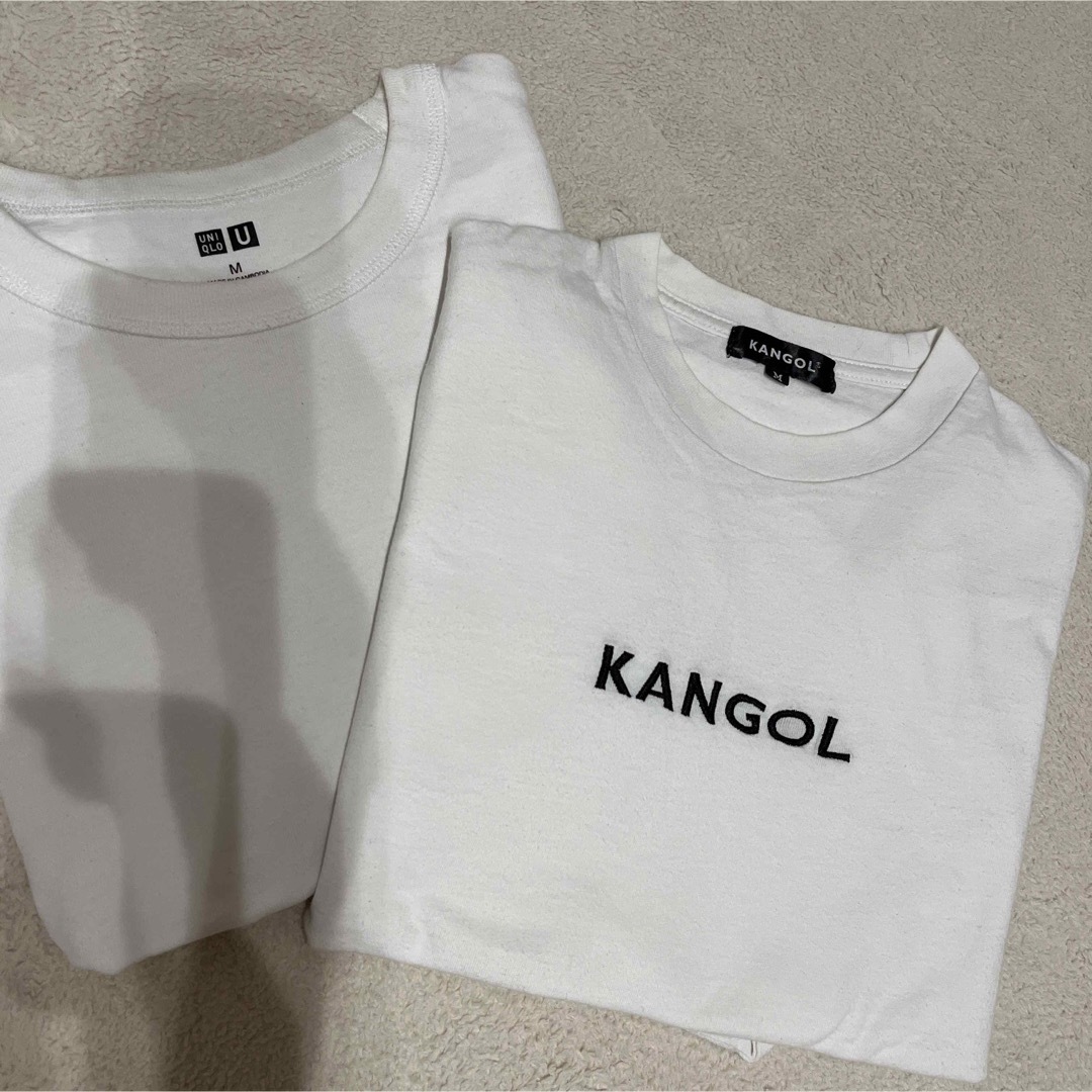UNIQLO(ユニクロ)の白Tシャツ　2枚セット価格　UNIQLO KANGOL レディースのトップス(Tシャツ(半袖/袖なし))の商品写真