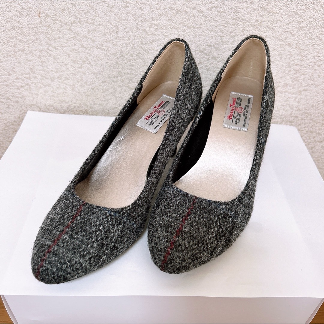 Harris Tweed(ハリスツイード)のハリスツイード　パンプス　ヒール　靴　レディース　サイズM レディースの靴/シューズ(ハイヒール/パンプス)の商品写真