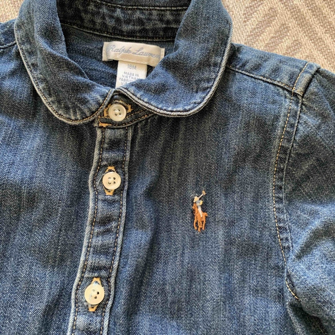 Ralph Lauren(ラルフローレン)の美品　ラルフローレン　デニムワンピース　18M キッズ/ベビー/マタニティのベビー服(~85cm)(ワンピース)の商品写真