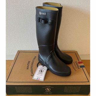 エーグル(AIGLE)のAIGLE ほぼ新品　レインブーツ　ブラック35(レインブーツ/長靴)