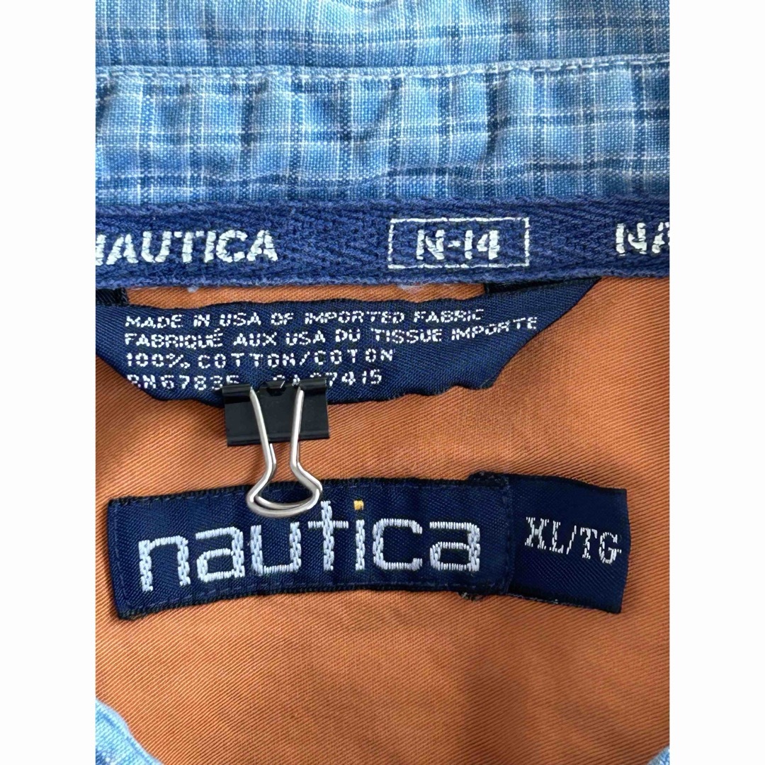 NAUTICA(ノーティカ)のヴィンテージ　NAUTICA ノーティカ　N-14 ギンガムチェックシャツ　XL メンズのトップス(シャツ)の商品写真