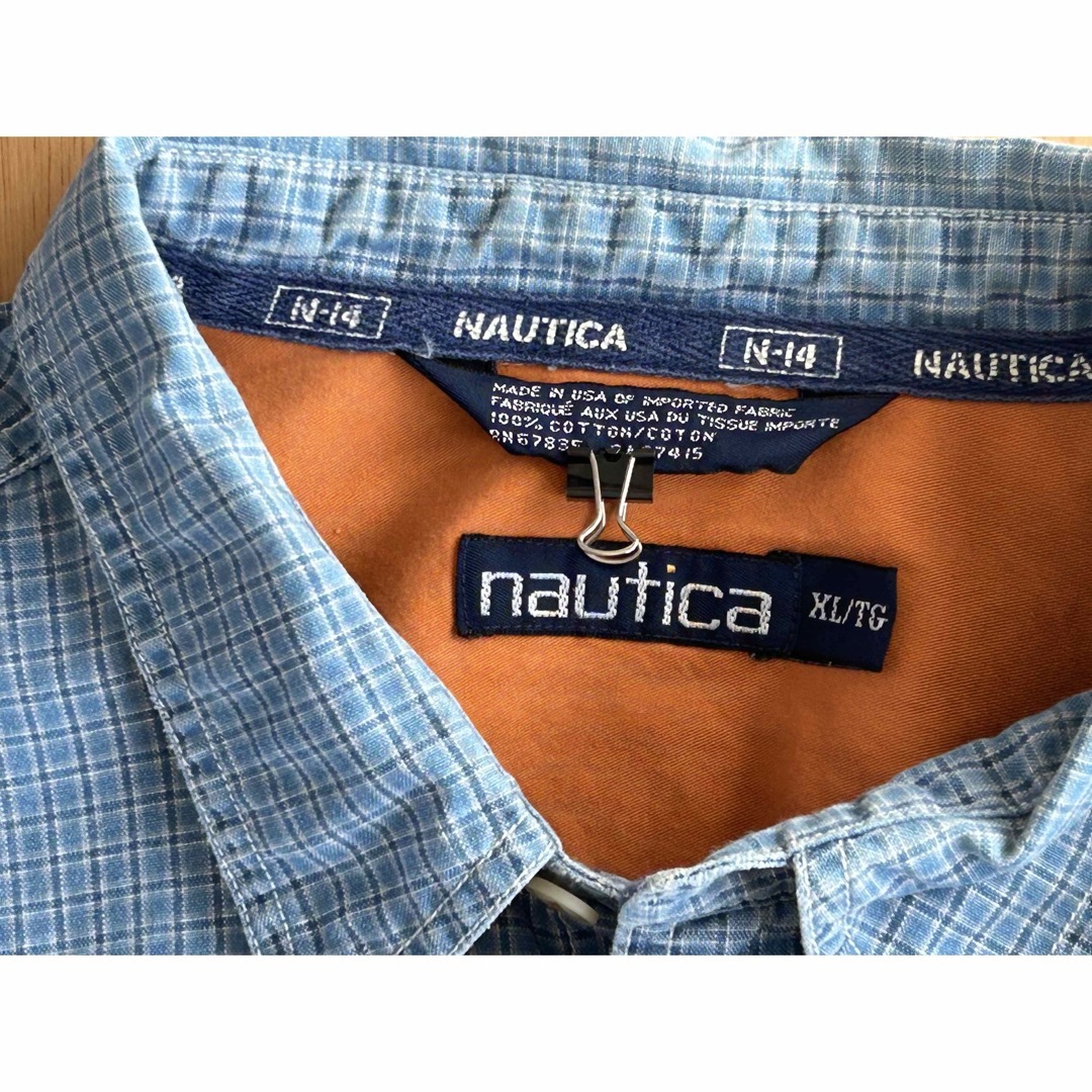 NAUTICA(ノーティカ)のヴィンテージ　NAUTICA ノーティカ　N-14 ギンガムチェックシャツ　XL メンズのトップス(シャツ)の商品写真