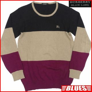 バーバリーブラックレーベル(BURBERRY BLACK LABEL)の廃盤 バーバリーブラックレーベル セーター ニット M リネン 麻 TY2764(ニット/セーター)