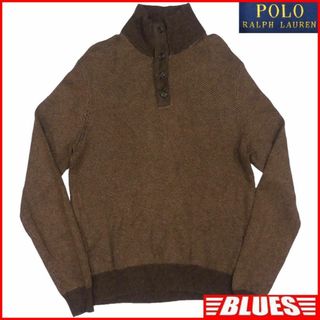 ポロラルフローレン(POLO RALPH LAUREN)のラルフローレン セーター ニット 茶 シルク 古着 メンズ TY2785(ニット/セーター)