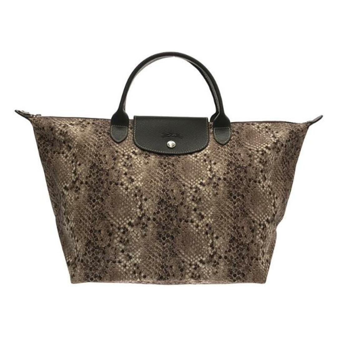 LONGCHAMP(ロンシャン)の【美品】  Longchamp / ロンシャン | ルプリアージュ パイソン柄 トートバッグ | ブラウン | レディース レディースのバッグ(トートバッグ)の商品写真